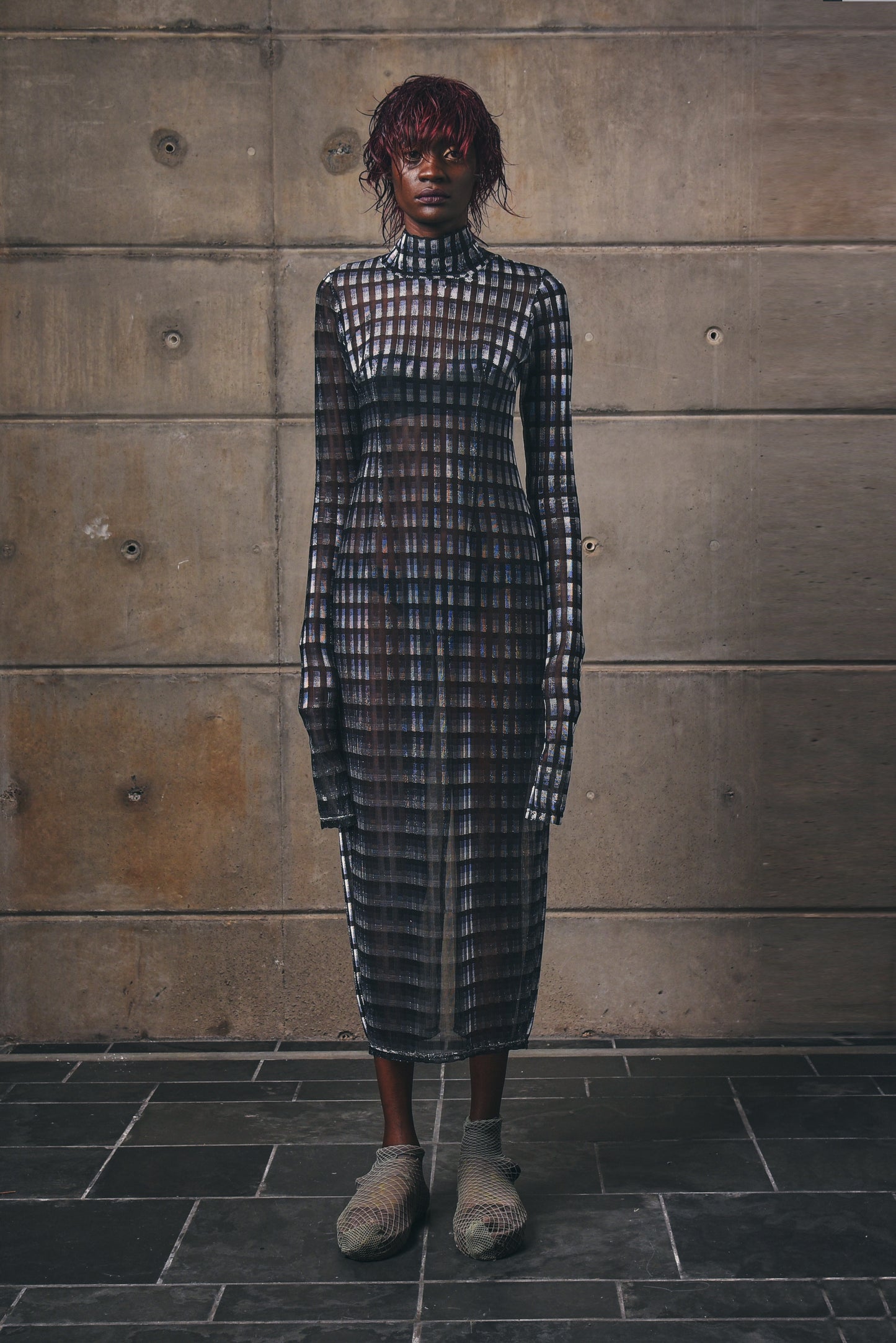 Checkerboard Motherboard Slip Dress