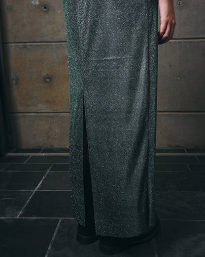 Emerald Lurex Slip Dress