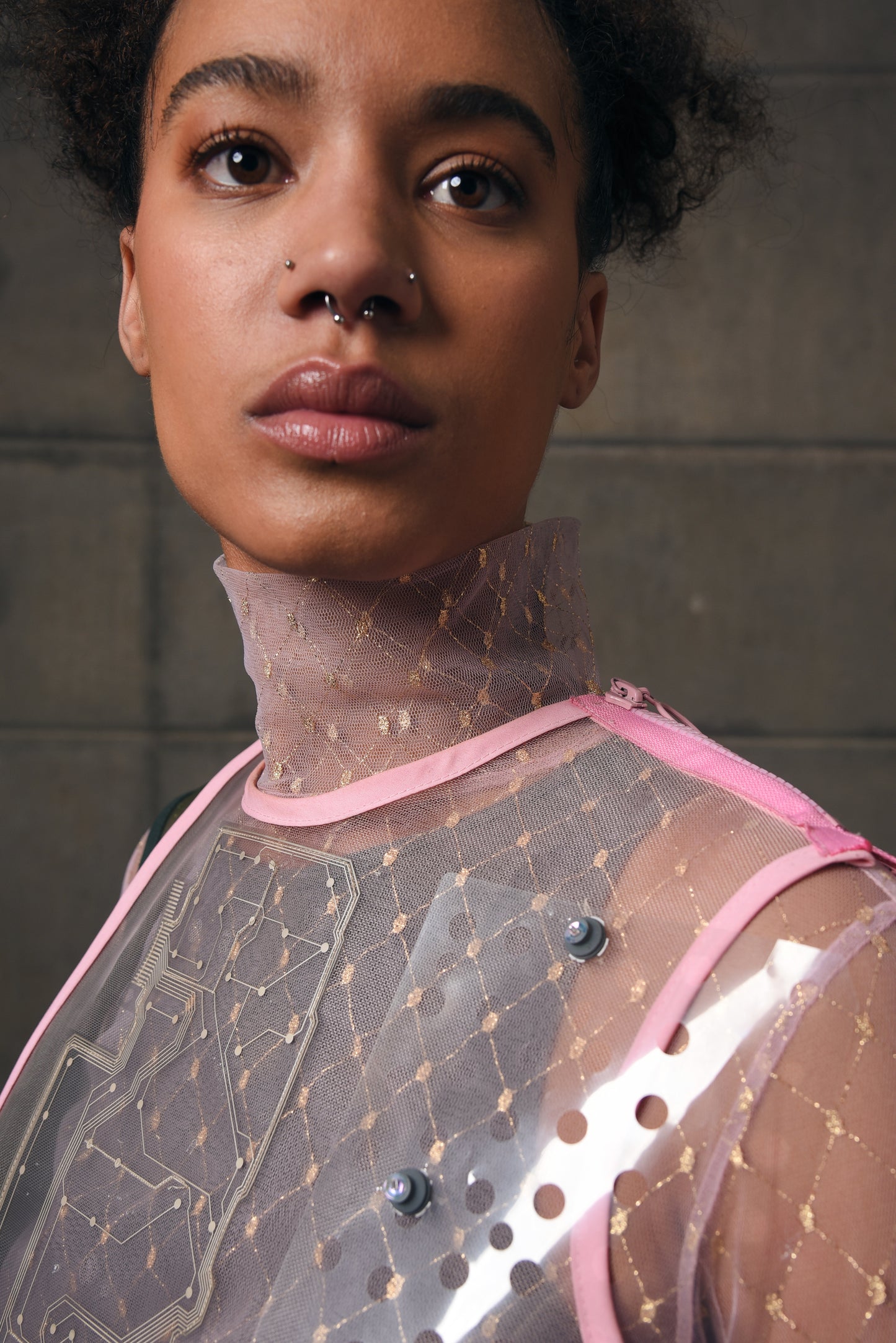 Keypad Nylon Sculpted Dress