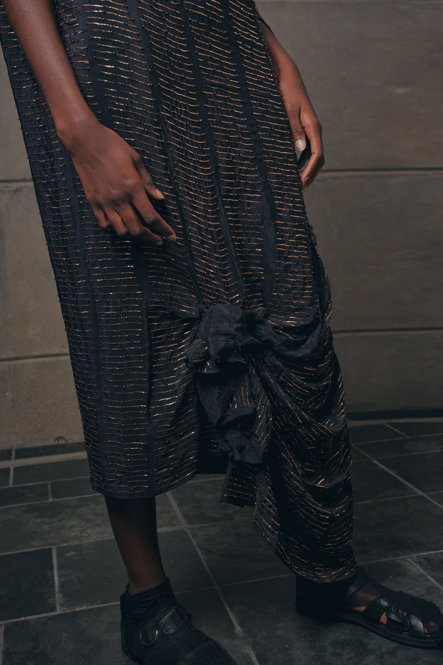 Conduit Copper Draped Dress
