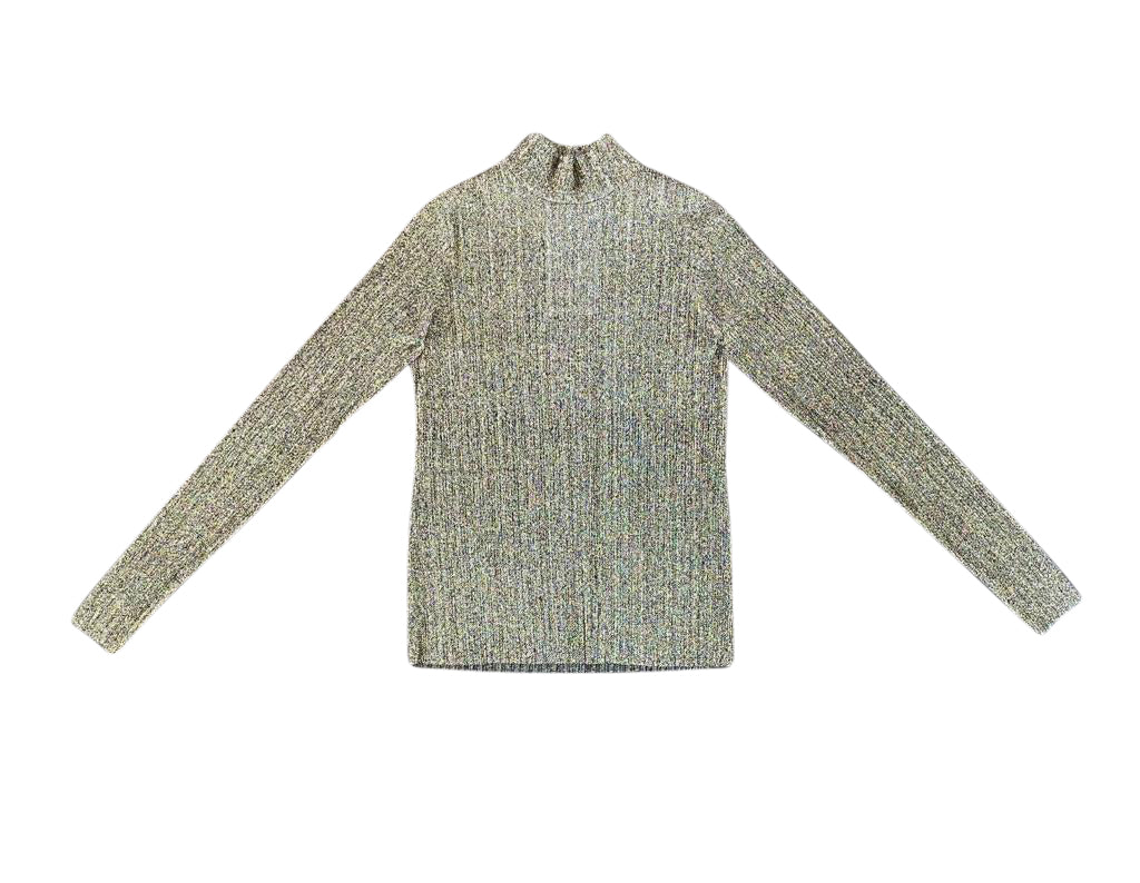 Shimmery Gold & Black Poloneck top