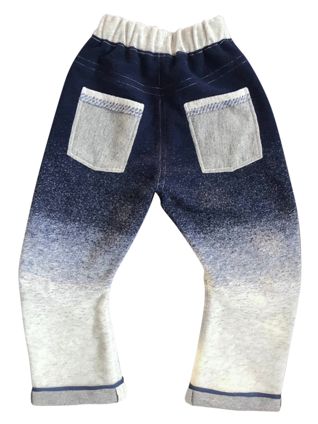 Blue & White Ombré Arched-leg Pants