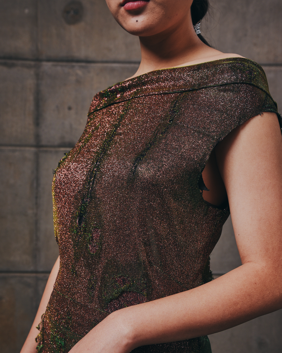 Liquid Oil Deconstructive Dress