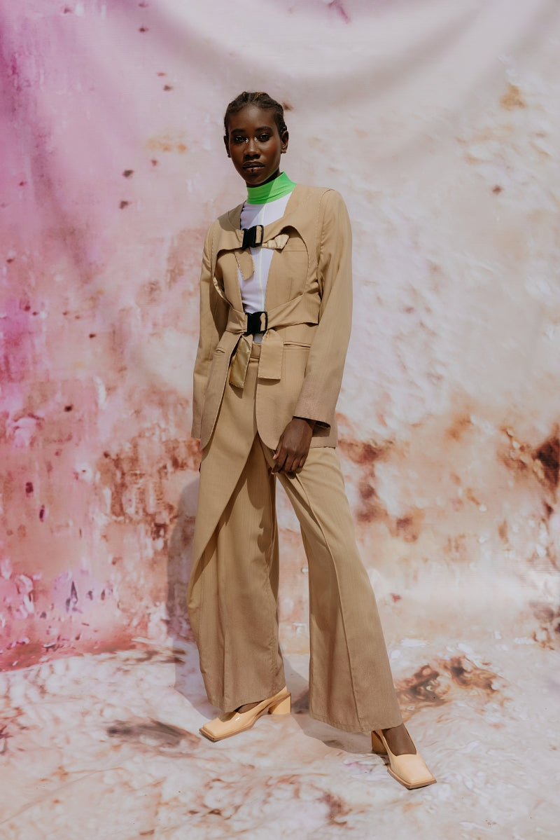 Pure Wool 'Kaolin' Utility Tailored Jacket