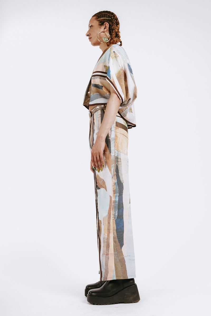 Printed Deadstock Synthetic 'Soil Horizon' Mothership Top