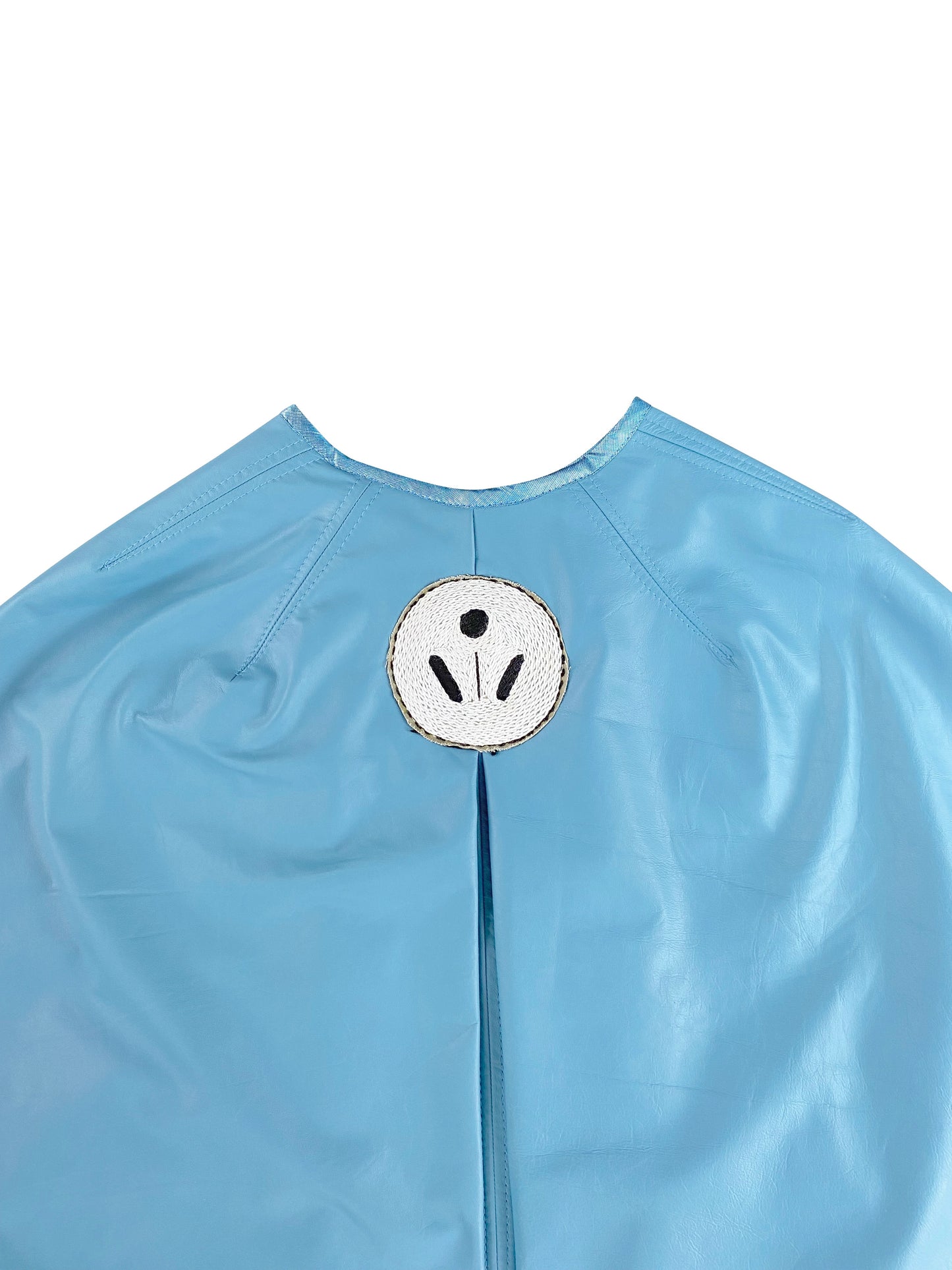 'Karoo Sky' Deadstock Leather Cocoon Coat with Silk Lame Tie-Belt