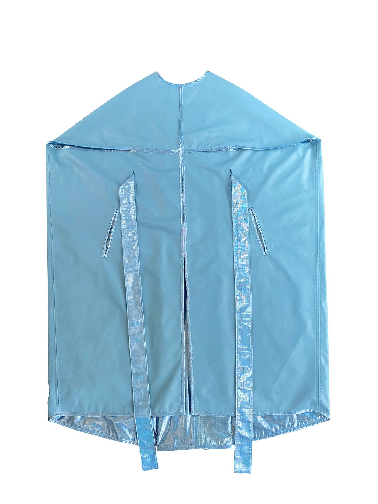 'Karoo Sky' Deadstock Leather Cocoon Coat with Silk Lame Tie-Belt