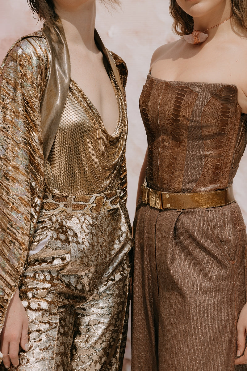 'Scintillating Gold' Vintage Lamé Tailored Trousers