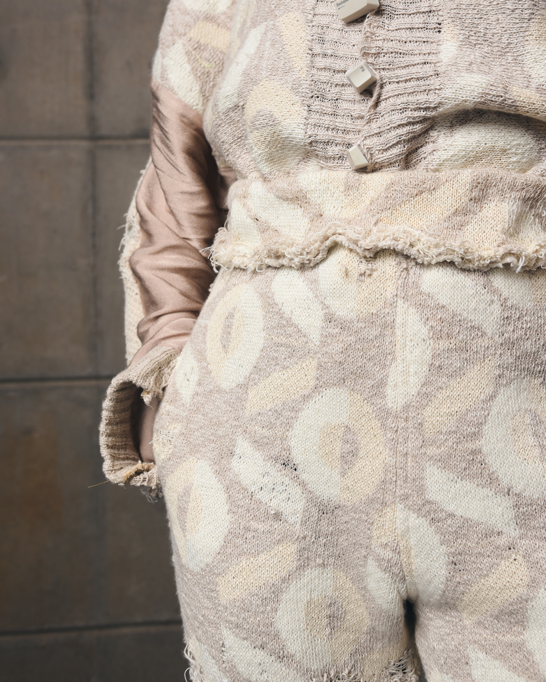 CTRL+ Distressed, Artisanal Knitwear Pants