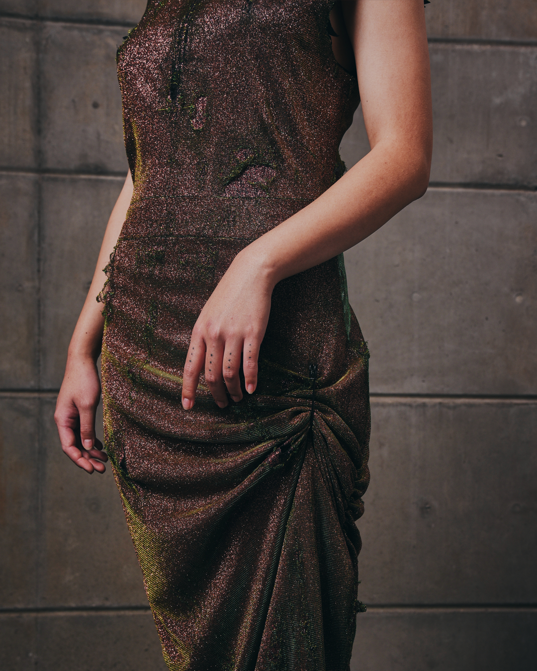 Liquid Oil Deconstructive Dress