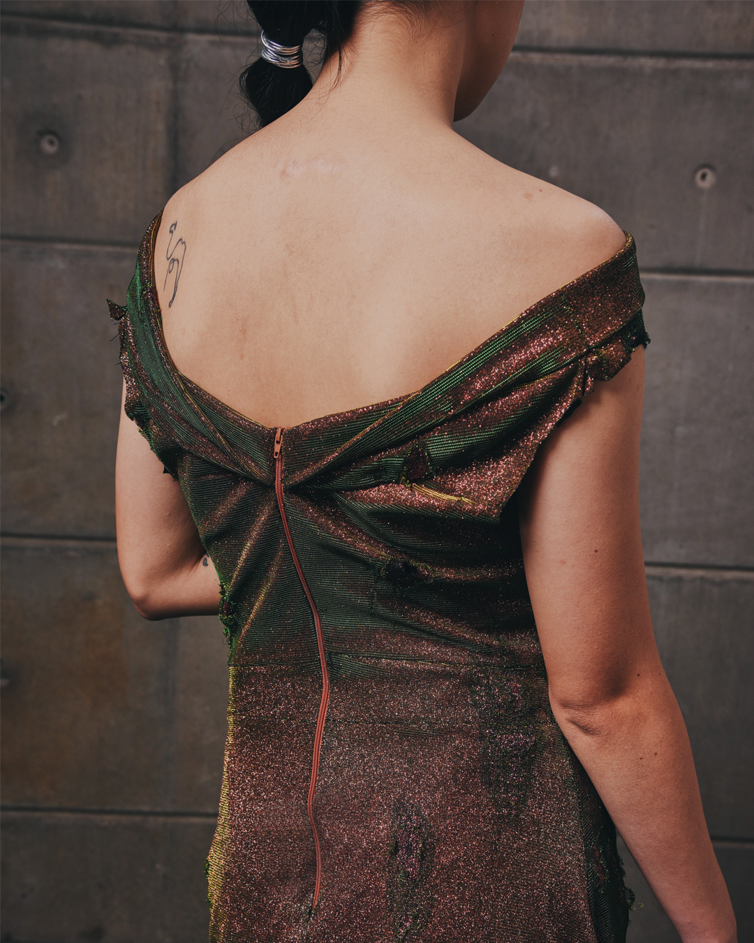 Liquid Oil Deconstructive Dress