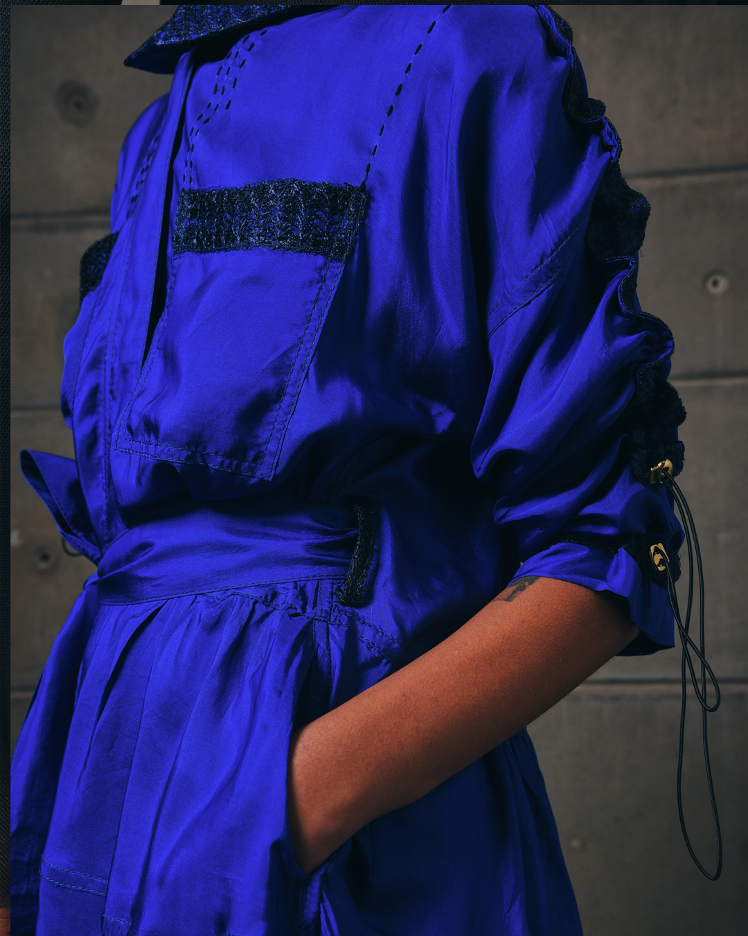 Cobalt Utility Dress in Silk