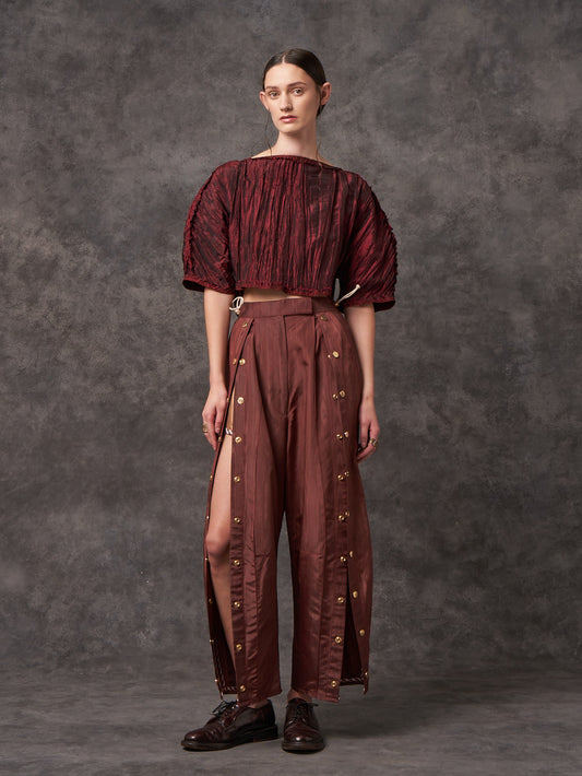 Crushed Taffeta Sculpted Top