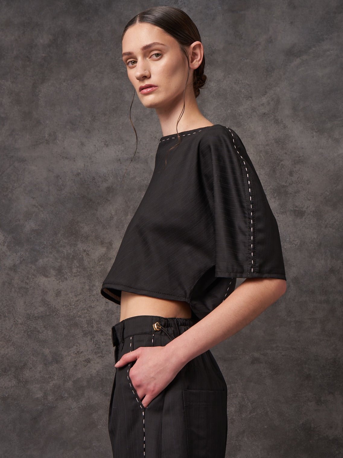 Hand-embroidered Sculpted Top