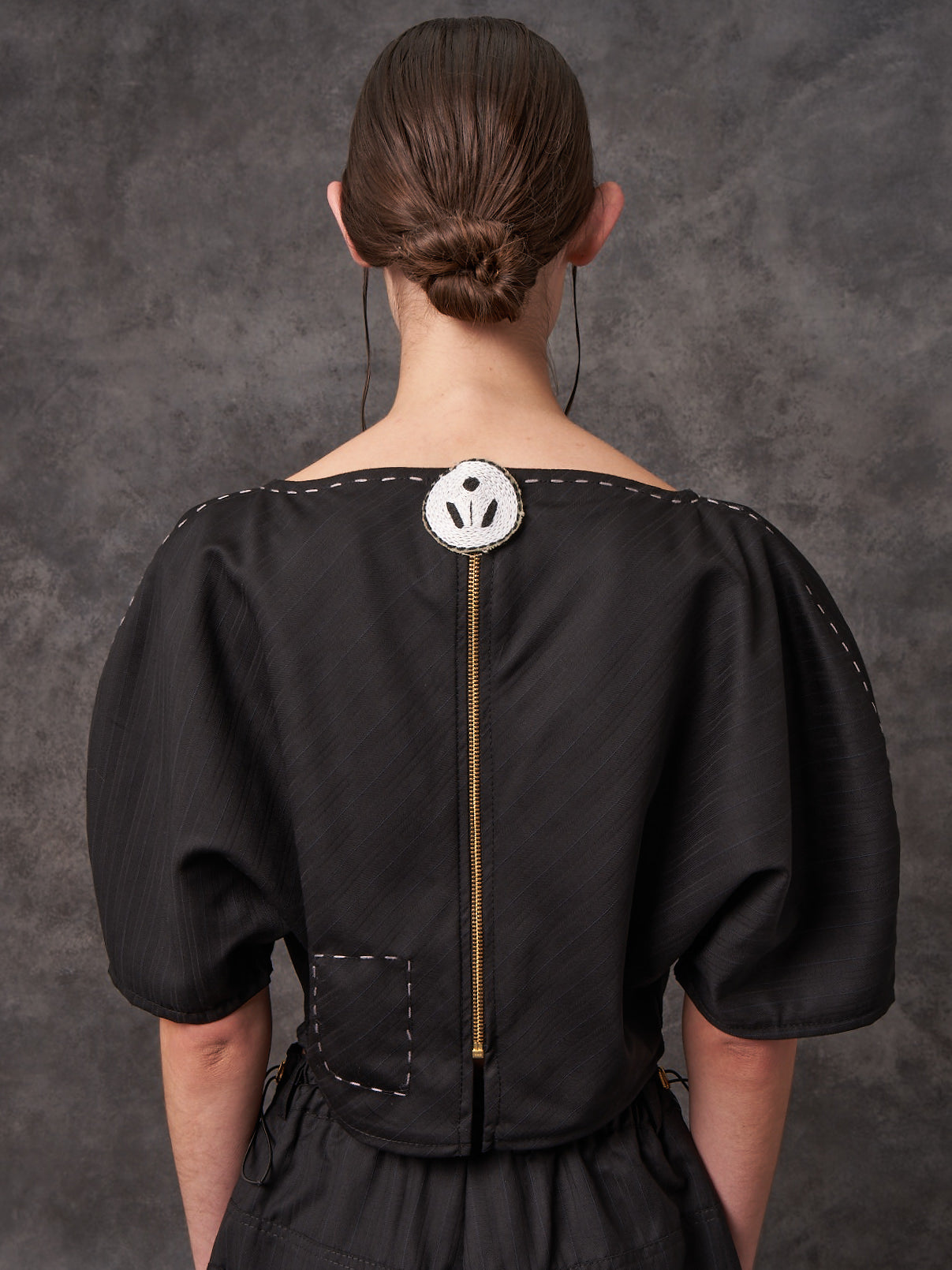Hand-embroidered Sculpted Top