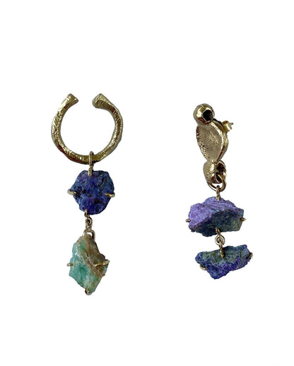 Rough Purple Composite Earrings