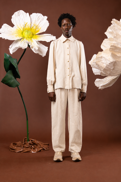 Pearl Anemone Signature Barrel Pants in 100% Silk