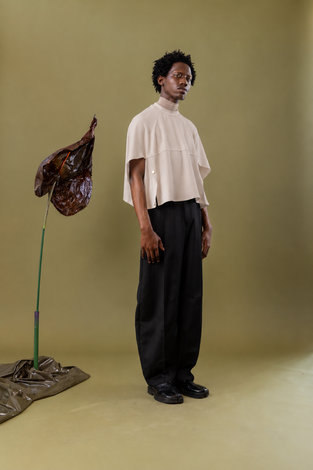 Milk Thistle Cocoon T-Shirt in Viscose-Elastane Blend