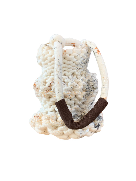 Artisanal Hand Knitted Ceramic bag in Pure Wool