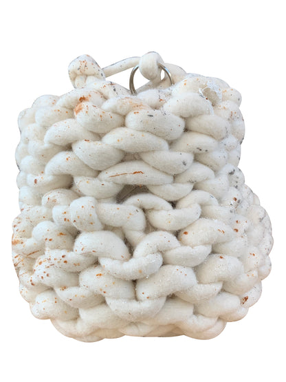 Artisanal Hand-Knitted Pouch Bag in Pure Wool