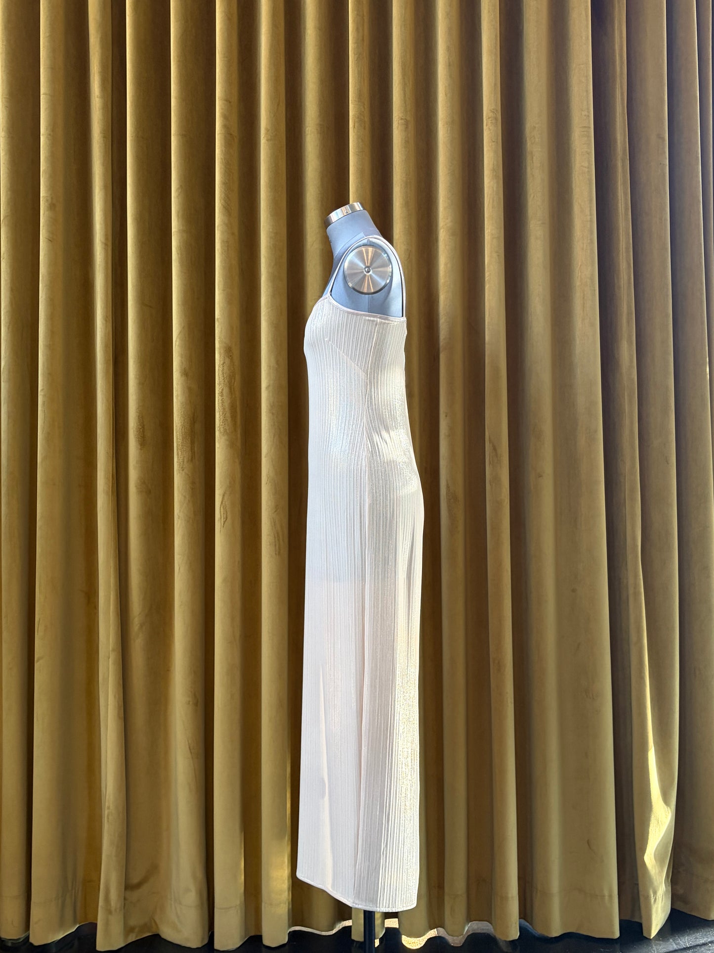 Pearl Liquid Foil  Spaghetti Dress