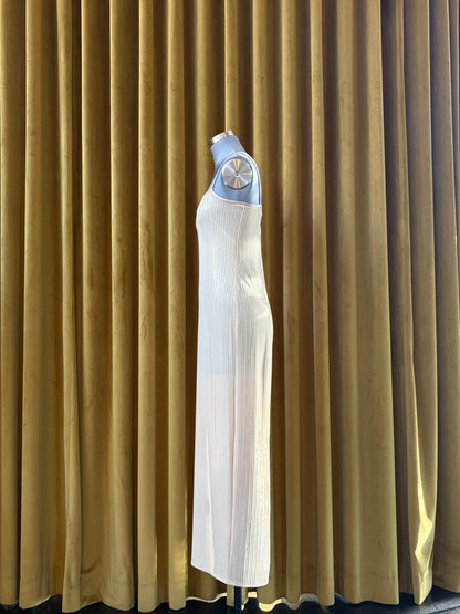 Pearl Liquid Foil  Spaghetti Dress