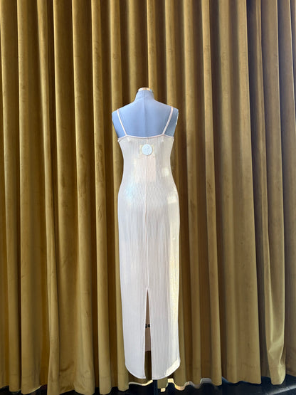 Pearl Liquid Foil  Spaghetti Dress