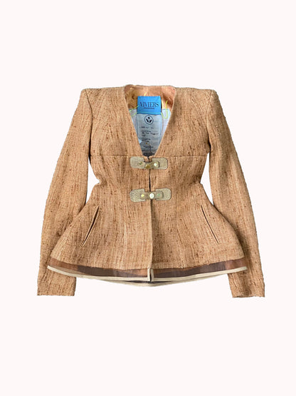 Sandra's Sculpted Karoo Dust, Deadstock Raw Silk Contoured Jacket