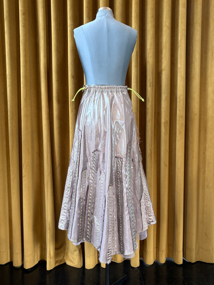 Lilac Silk Lame Bias Quarter Circle Skirt Lilac Tulle Lining