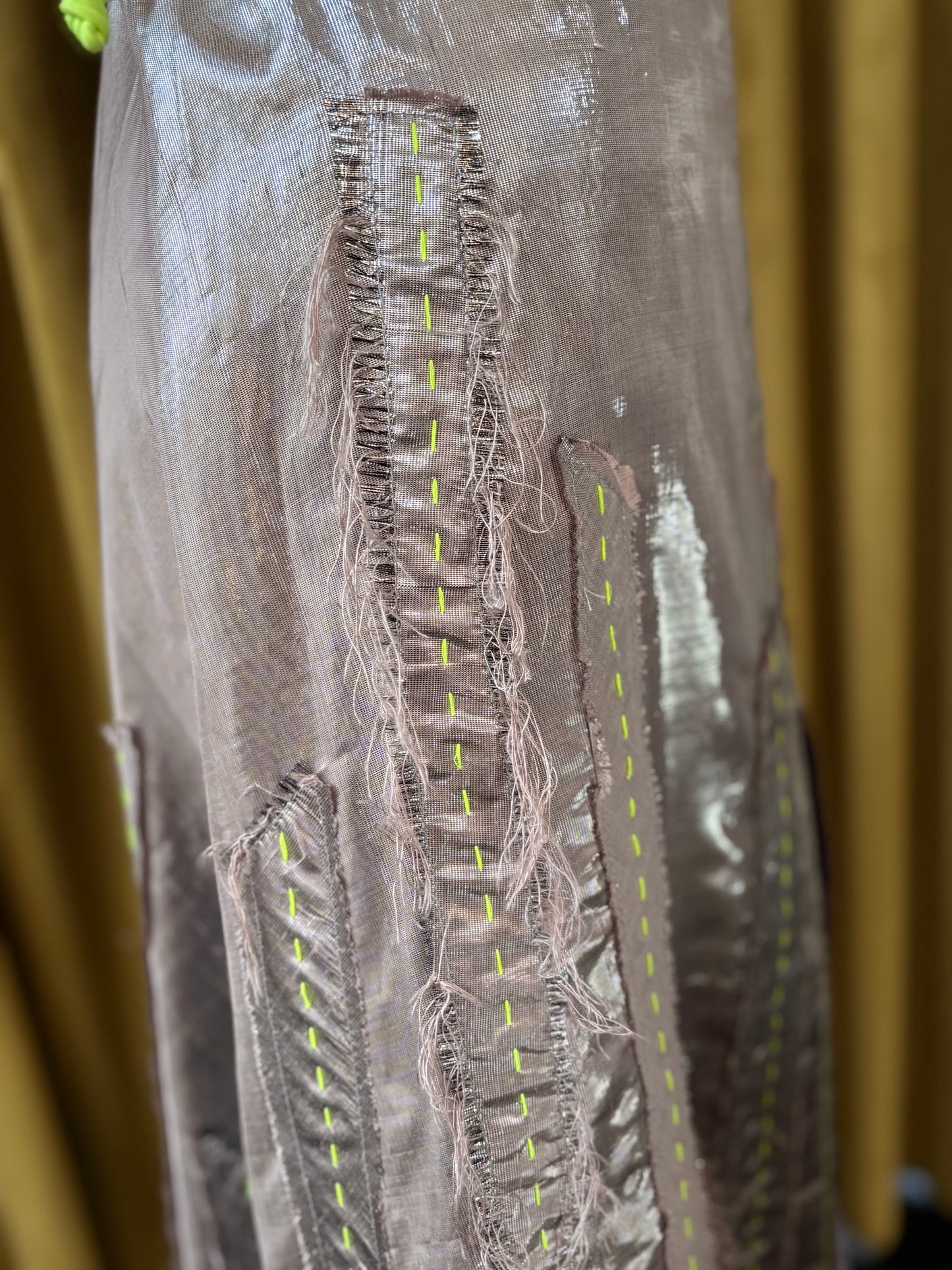 Lilac Silk Lame Bias Quarter Circle Skirt Lilac Tulle Lining