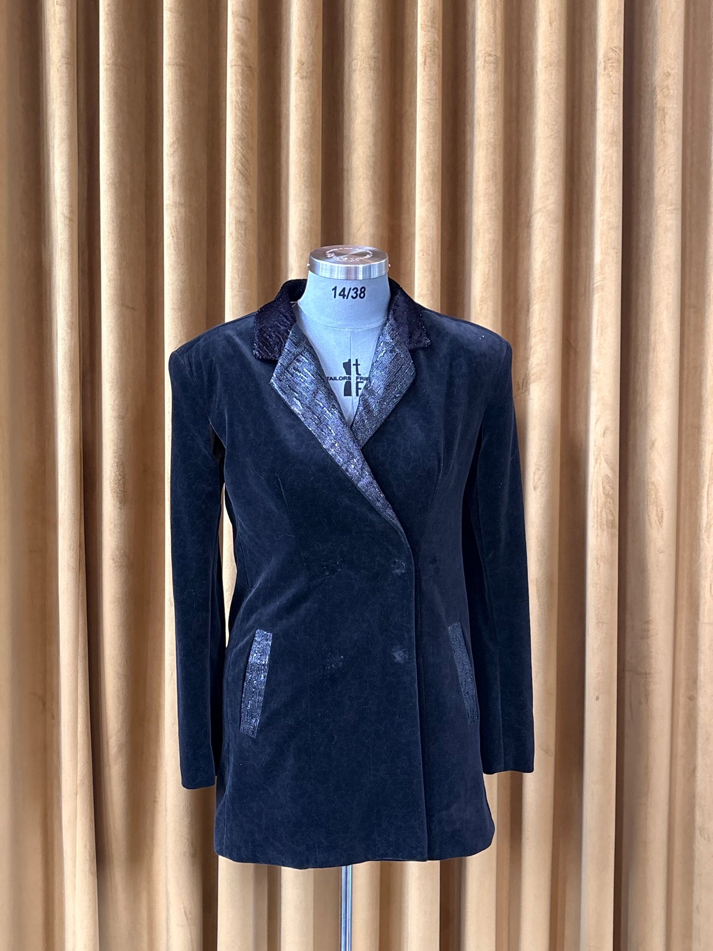 Ecliptica Double Breasted Blazer in Cotton Velvet