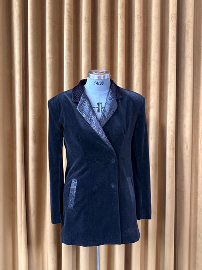 Ecliptica Double Breasted Blazer in Cotton Velvet