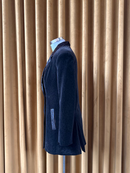 Ecliptica Double Breasted Blazer in Cotton Velvet