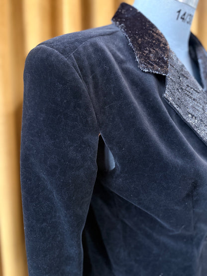 Ecliptica Double Breasted Blazer in Cotton Velvet