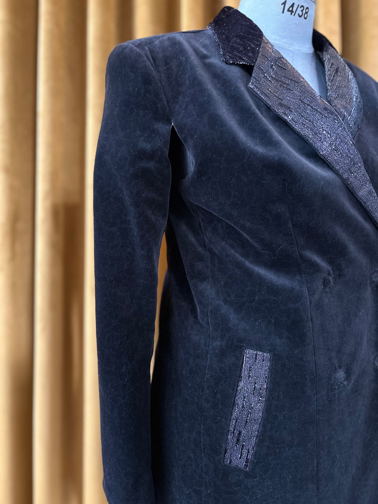 Ecliptica Double Breasted Blazer in Cotton Velvet
