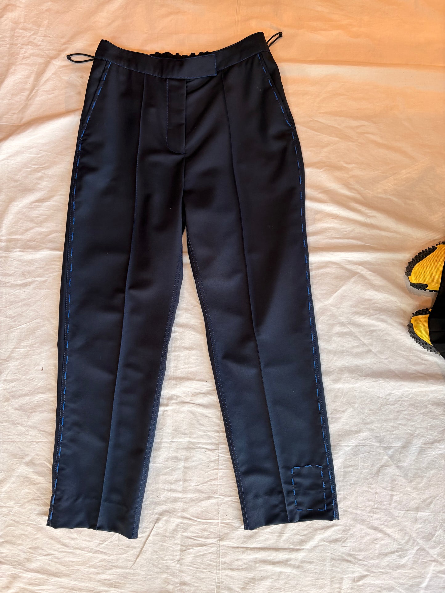 Blue Ink Cigarette Pants in Merino Wool