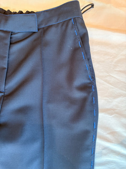 Blue Ink Cigarette Pants in Merino Wool