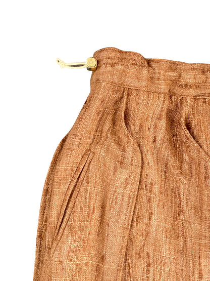 Karoo Dust, Deadstock Raw Silk Pencil Skirt with Contoured Details.