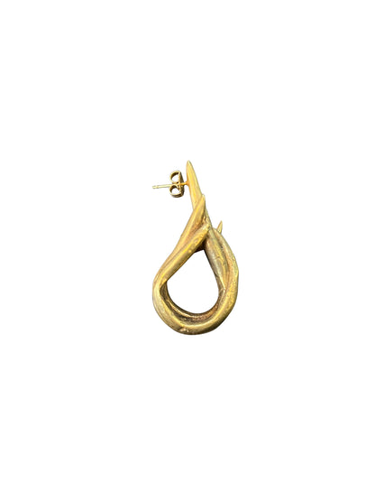 Brass Moulded Stud Earring
