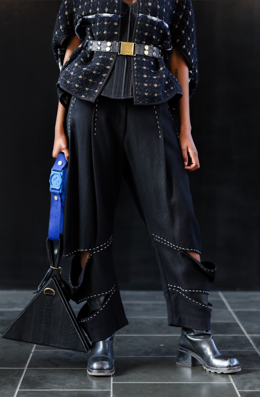 Melton Wool Mothership Disc Arched-Leg Pants