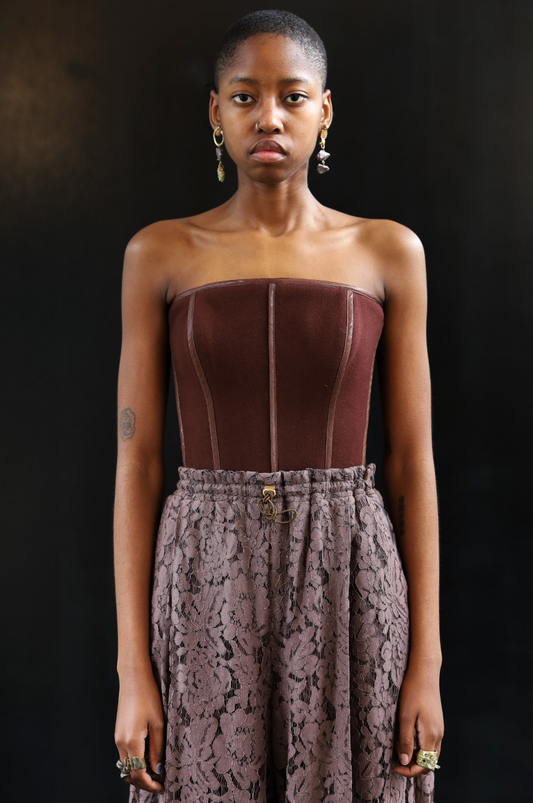 Chocolate Fondant Corset in Felted Wool