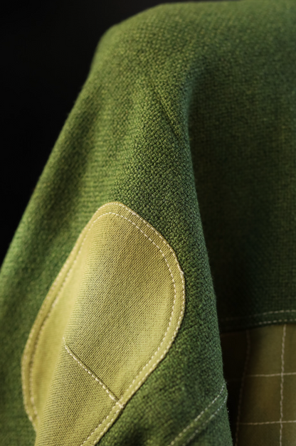 Hand Sewn Checks in Cotton Raglan Kimono Jacket
