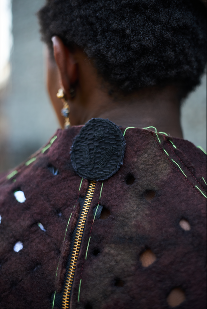 Adder Stone Felted Shield in Merino Wool