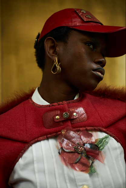Red Jasper Marabou Sleeves in Felted Wool