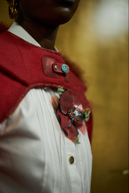 Red Jasper Marabou Sleeves in Felted Wool