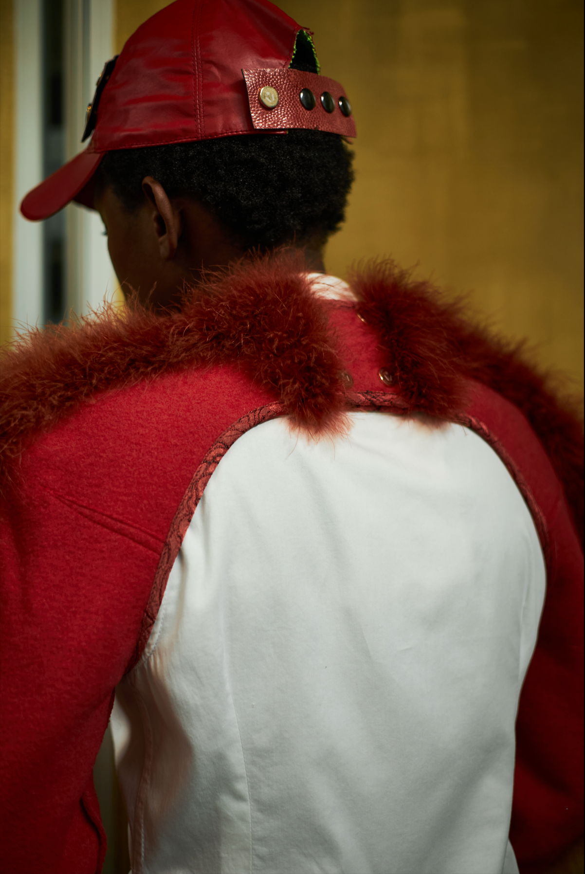 Red Jasper Marabou Sleeves in Felted Wool