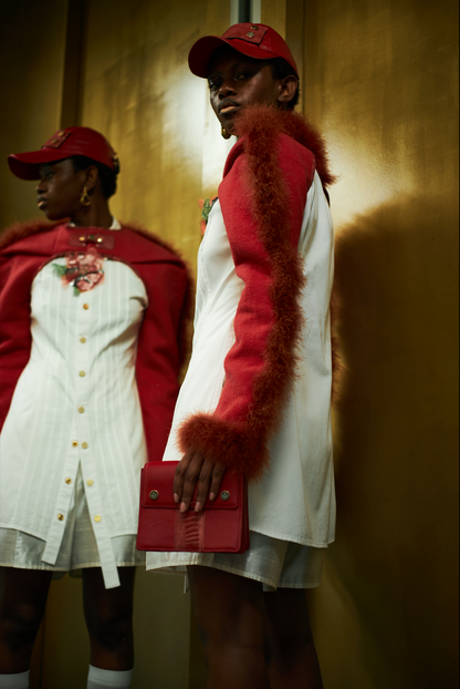 Red Jasper Marabou Sleeves in Felted Wool