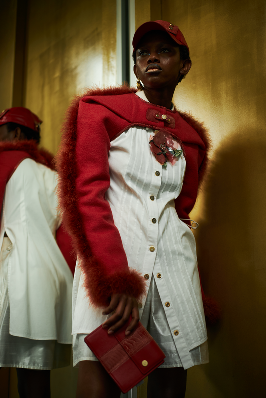 Red Jasper Marabou Sleeves in Felted Wool