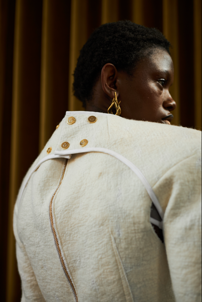 Powder Snow Sleeves in Merino Wool Felted on Muslin