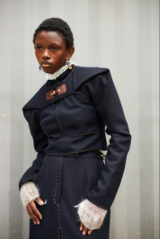 Blueberry Sleeves in Wool Melton